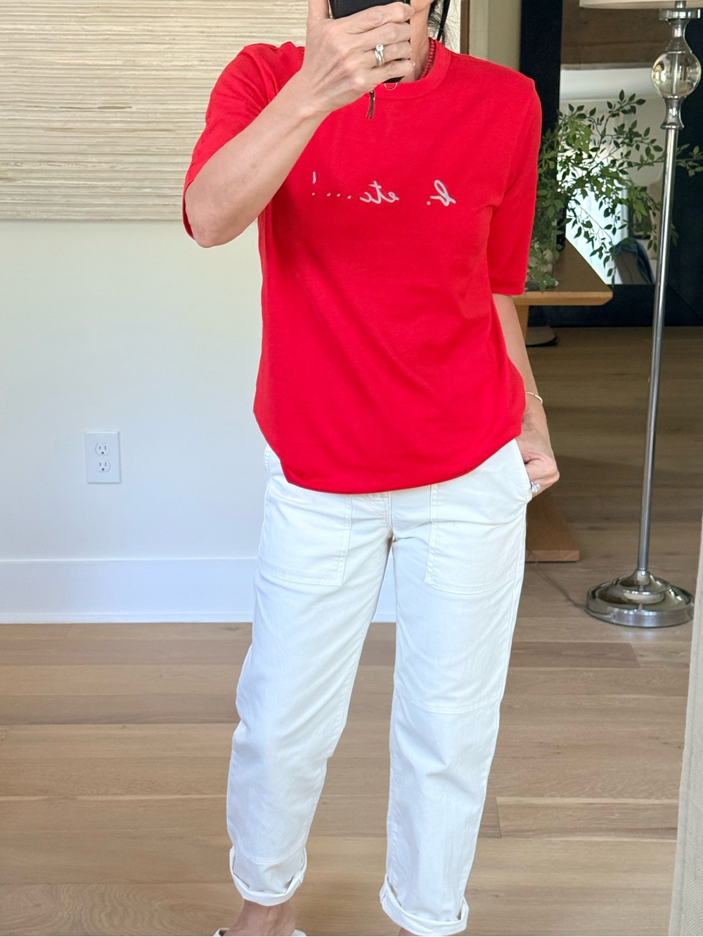 Agnes B. for Isetan red tee shirt size XS